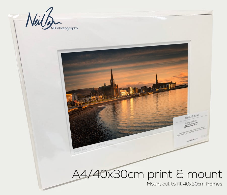 Largs Bay North Ayrshire Scotland - A4 (40x30cm) Unframed Print