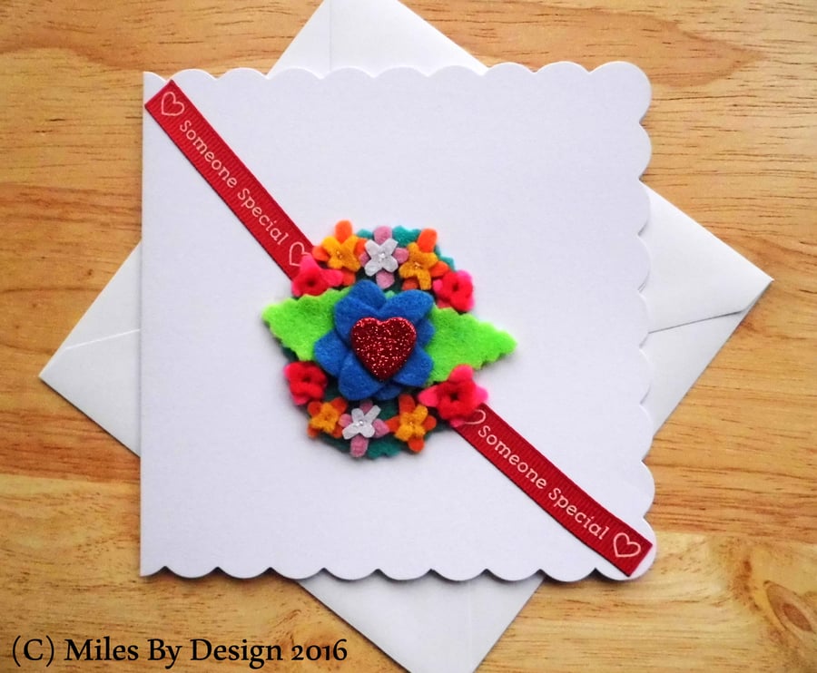 Someone Special Felt Flower Posy - Multiple Occasion Card