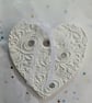 Handmade Embossed Clay Heart with Angel Aura Beads