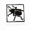 Black Beetle original lino print