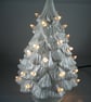 White Glittery Ceramic Xmas Christmas Tree Table Lamp Light Ornament Decoration. - Image 6