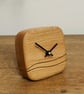 No. 105 Oak Desk Clock with Inlaid Wave Smooth Face and Black Hands NX