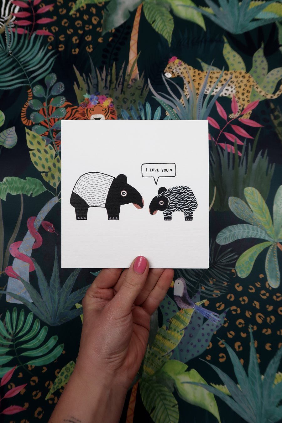 I LOVE YOU malayan tapir card.