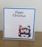 Handmade Cute Penguin Embossed Christmas Card - Image 2
