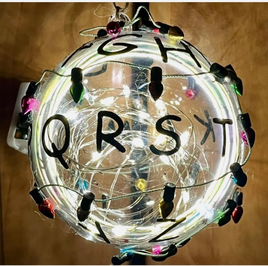 Valentine’s Day gift stranger things hanging led bauble light alphabet 