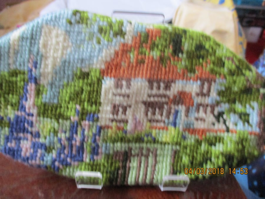 Half Cross Stitch Cottage  Scene