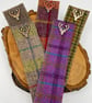 Scottish tweed bookmark with wooden stag button - Image 5