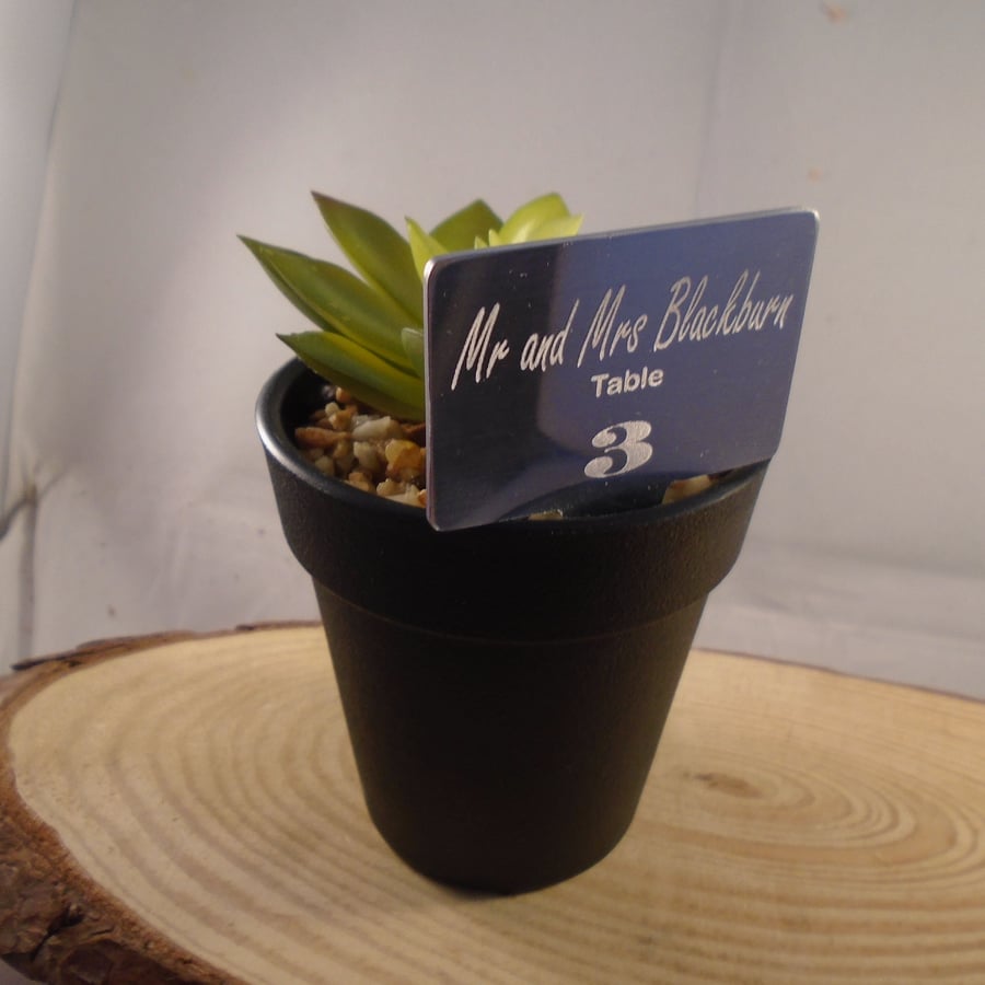 Aluminium Personalised Engraved Plant Label Table Number