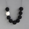 Cream and Black Felted Necklace - Ivory and Black, Fairtrade Felt Necklace