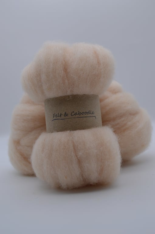 Carded Corriedale Peach Blush