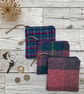 Hand Woven Wool Tweed and Scottish Linen Coin Purse, Credit Card Purse - Image 5