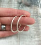 Sterling Silver Large Textured Hoop Stud Earrings - JBJ1054 - Image 3