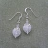 Quartz Heart Wire Wrapped Earrings Sterling Silver