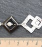 Double diamond sterling silver shapes with haematite pendant - Image 4