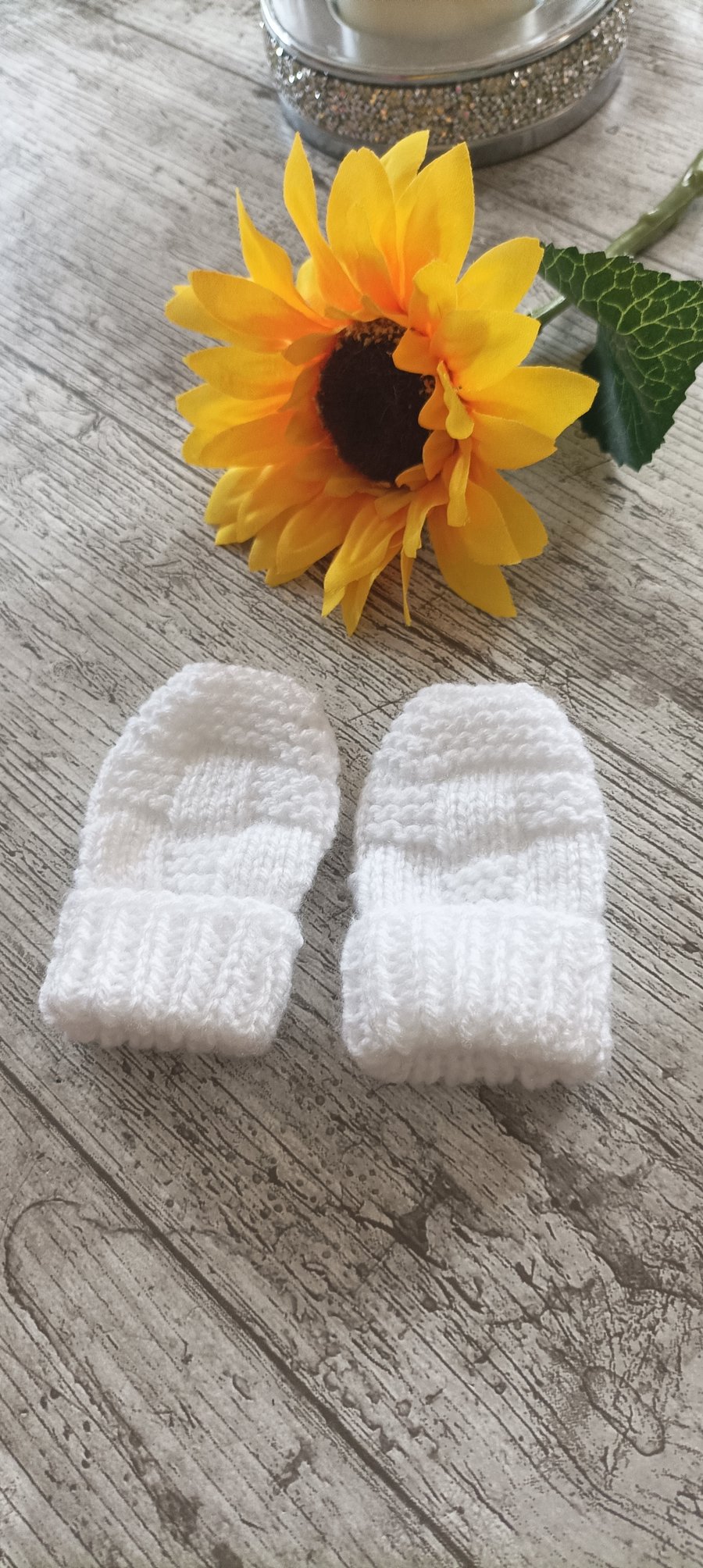 0-3 Months Basket Weave Mittens, Other Colours
