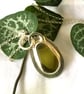 Handmade Olive Green Seaham Sea Glass Pendant –  Sterling Silver Necklace 