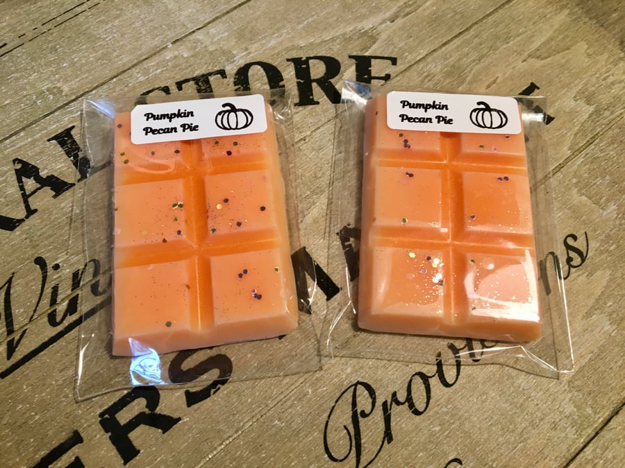 2 x Pumpkin Pecan Pie Scented Handmade Soy Wax Melt Snap Bars