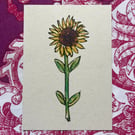Sunflower A6 Watercolour Art Print