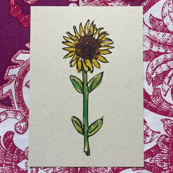 Sunflower A6 Watercolour Art Print