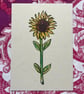 Sunflower A6 Watercolour Art Print