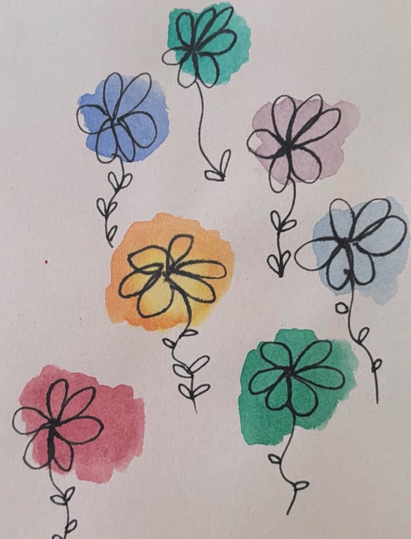 Flower watercolour card (style 2) 