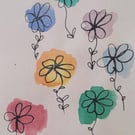 Flower watercolour card (style 2) 