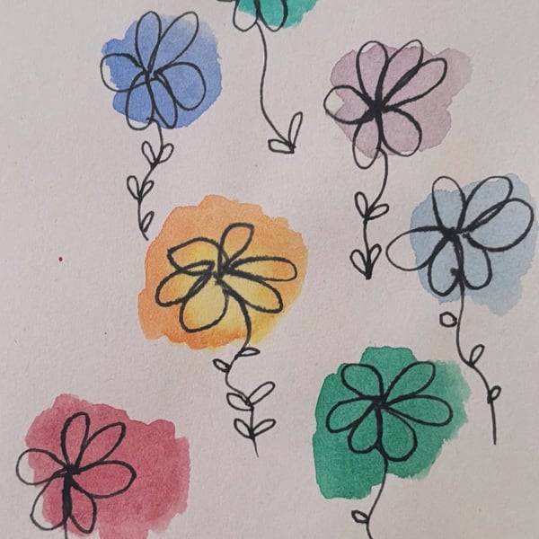 Flower watercolour card (style 2) 