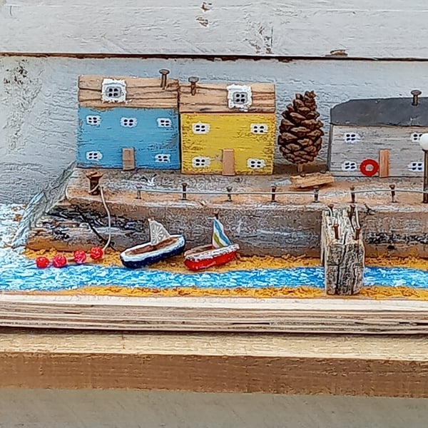 By the seaside - little wooden ornament