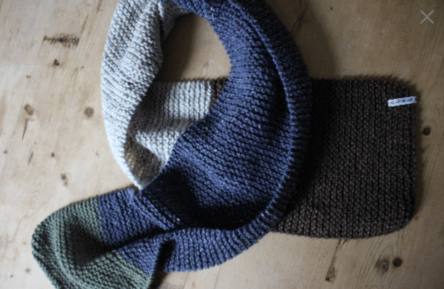 Hand-knitted scarf