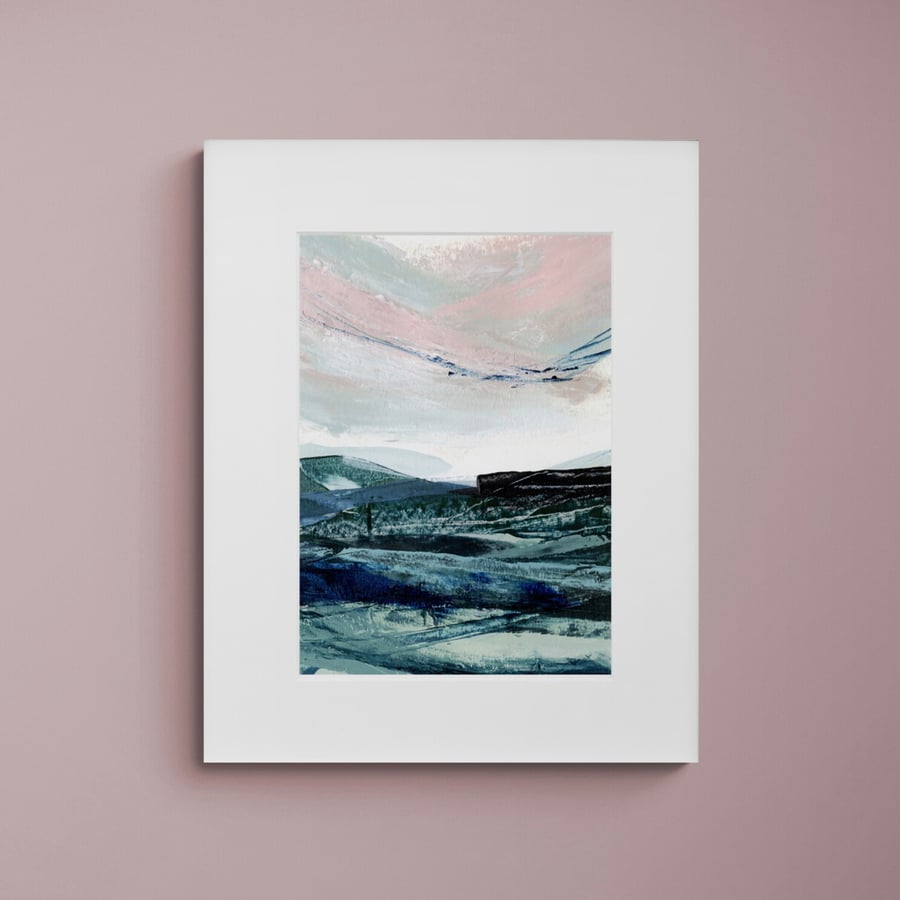 ‘As the Sun Goes Down’ Mini Mounted Seascape Print