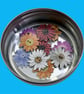 Flower wooden button x10