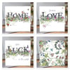 Mid Summer botanical dark lettering x 4 designs 