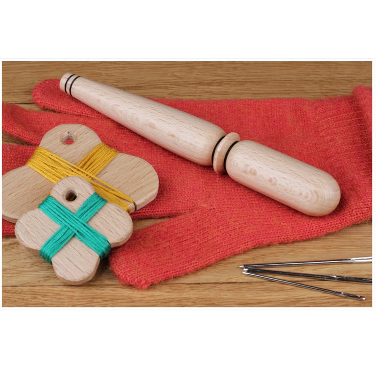 Wooden glove darner made from Beech, tool for mending holes in fingers