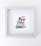 Three Houses with Hearts illustration, Giclee print - Image 3