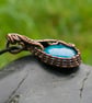 Copper Wire Wrapped Pendant with Green Dichroic Glass - Image 3