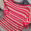 Handmade crochet openwork stitch viscose blouse top Size M