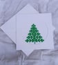 Green Christmas Tree Cross Stitch Card, Handmade Minimalist Pine  - Image 4