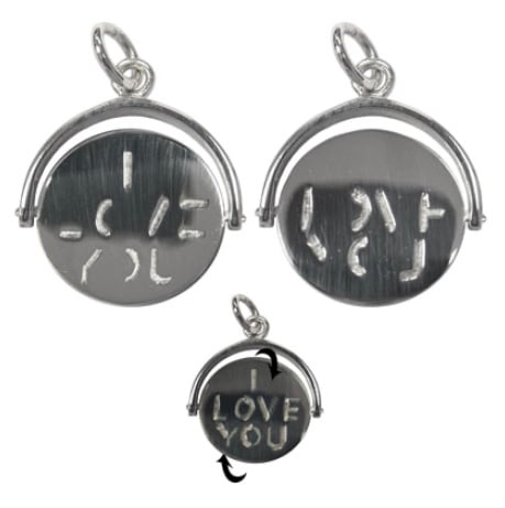 Sterling Silver I love you Spinner Necklace