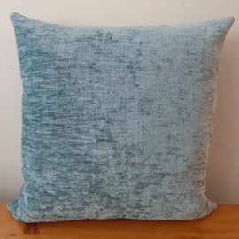 Duck Egg Blue Cushion Cover Velvet Chenille Throw Pillow 14"-20" Zip