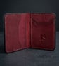 Burgundy Full Grain Leather Mini Wallet Compact Bifold Pocket Wallet UK