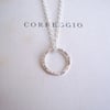 Simple Sterling Silver Circle on fine chain - minimalist jewellery - textured