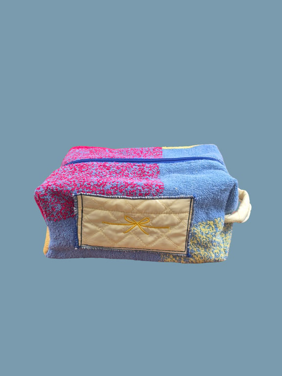 The Riviera Bag — Vintage Beach Towel & Quilted Jacket Toiletry Bag 