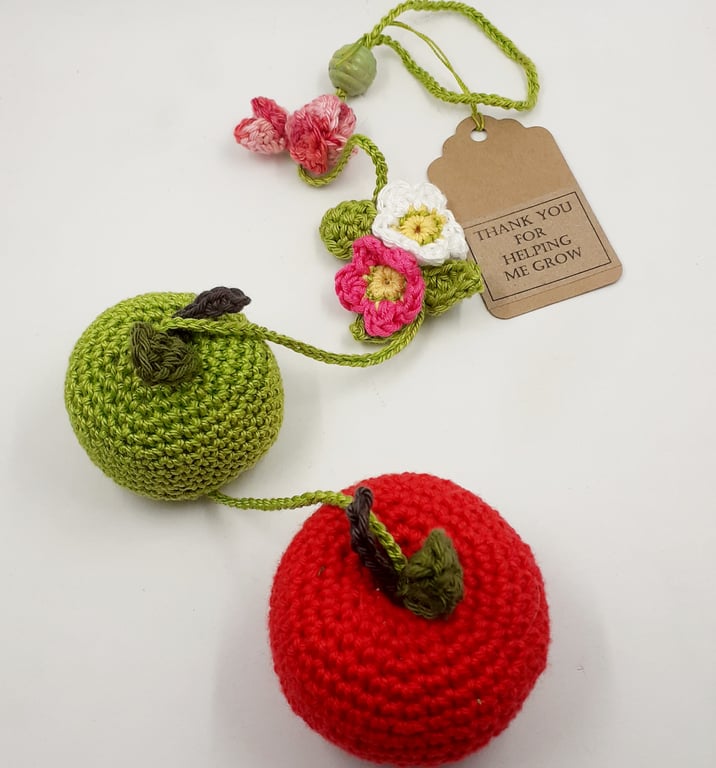 Crochet Apple  Hanging Decoration 