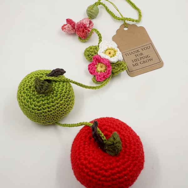 Crochet Apple  Hanging Decoration 