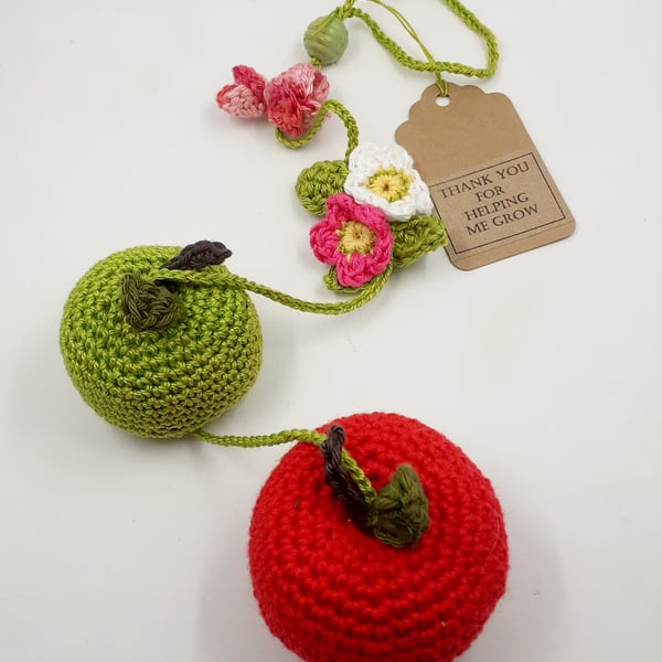 Crochet Apple  Hanging Decoration 