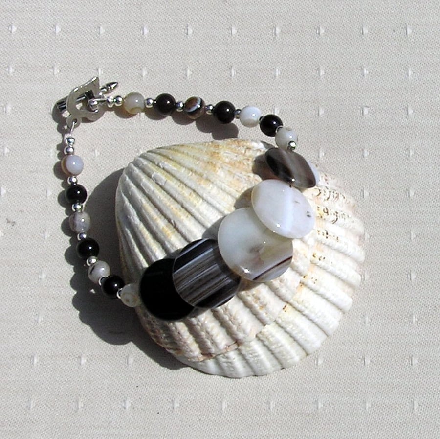 Botswana Agate Gemstone Crystal Bracelet "Savannah"