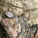 silver chunky cowrie shell bracelt