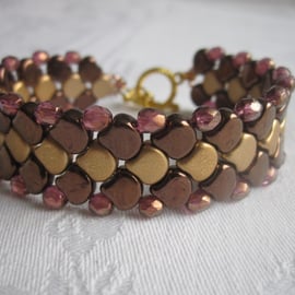 Gold Dragons Scale Beadwork Bracelet