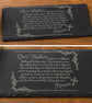 Lord's Prayer Slate Platter Engraved Slate Chopping Board Christian Kitchen Deco - Image 1