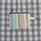 Hand made zip up purse with key ring attachment